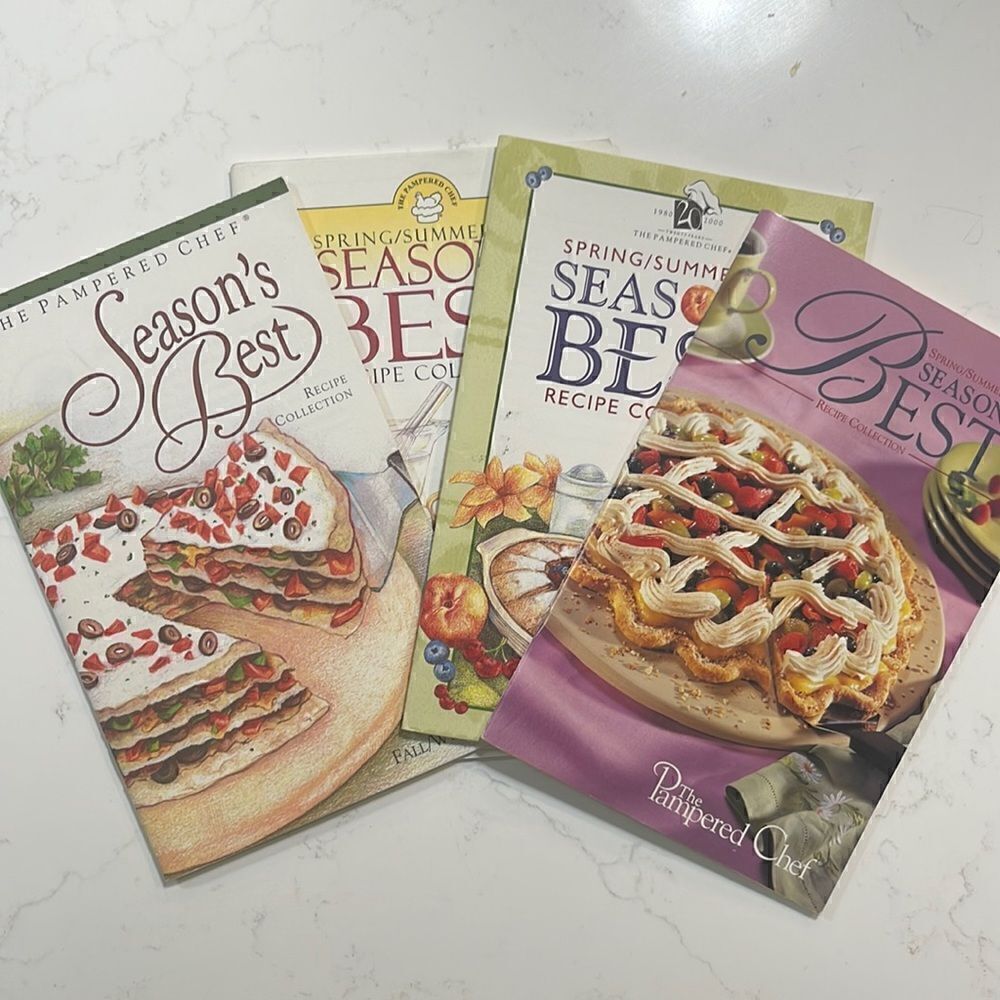 Vintage Pampered Chef Seasons Best cookbooks.  Paperback booklets.  4 books.